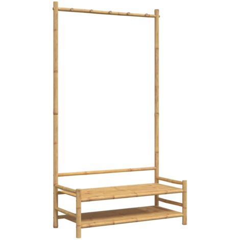 vidaXL Appendiabiti con Ripiani 103x40x183 cm in Bambù