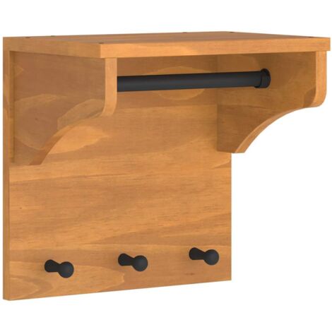vidaXL Appendiabiti da Parete SANDNES 43x30x42 cm in Legno di Pino