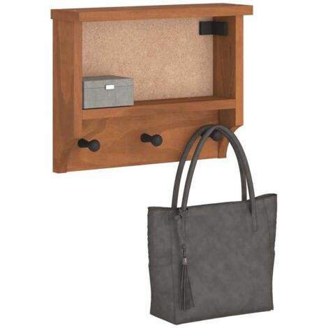 vidaXL Appendiabiti da Parete SANDNES 45x12x35 cm in Legno di Pino