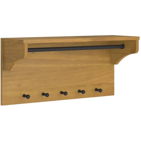 vidaXL Appendiabiti da Parete SANDNES 87x30x42 cm in Legno di Pino