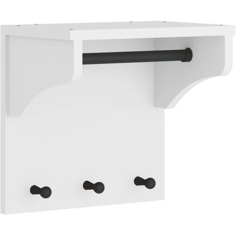 vidaXL Appendiabiti da Parete SANDNES Bianco 43x30x42 cm Legno di Pino