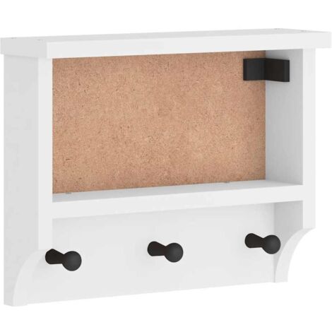 vidaXL Appendiabiti da Parete SANDNES Bianco 45x12x35 cm Legno di Pino