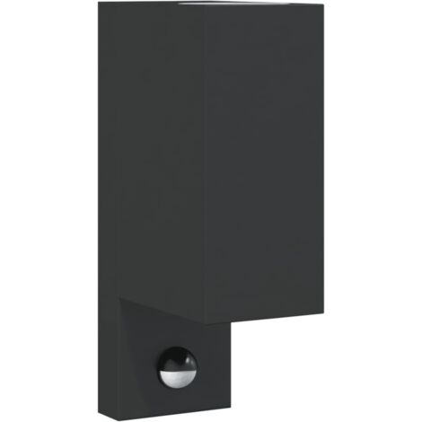 vidaXL Applique con Sensore Nera in Alluminio Pressofuso