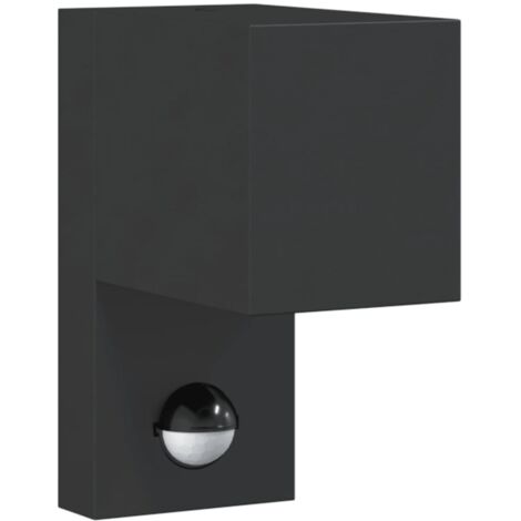 vidaXL Applique con Sensore Nera in Alluminio Pressofuso