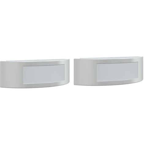 vidaXL Applique da Esterno 2 pz Argento in Acciaio Inossidabile