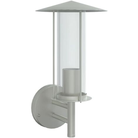 vidaXL Applique da Esterno Argento in Acciaio Inossidabile