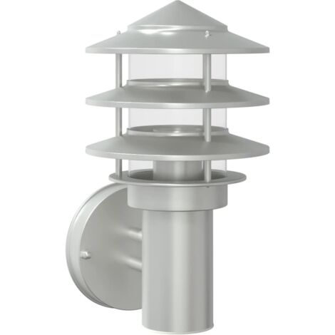 vidaXL Applique da Esterno Argento in Acciaio Inossidabile