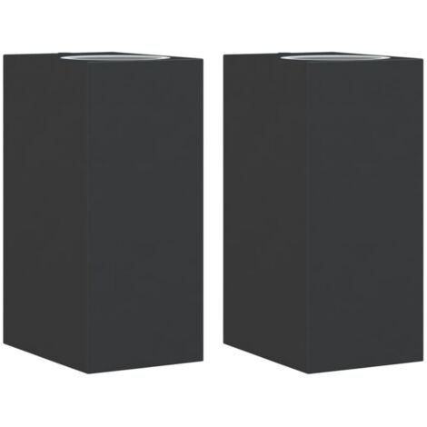 vidaXL Applique da Parete per Esterni 2 pz Nere Alluminio Pressofuso