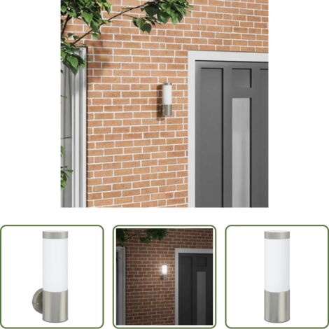 vidaXL Applique murale -  Applique Murale Extérieure Argenté 12 x 8,5 x 27 cm