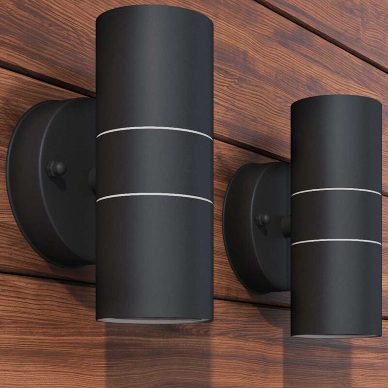Applique murale LED d'extérieur 2 pcs Acier inoxydable haut bas