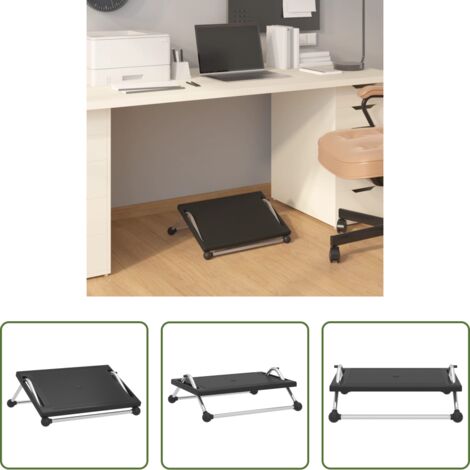 vidaXL Appoggiapiedi per ufficio -  Poggiapiedi Nero 45x40x13,5 cm