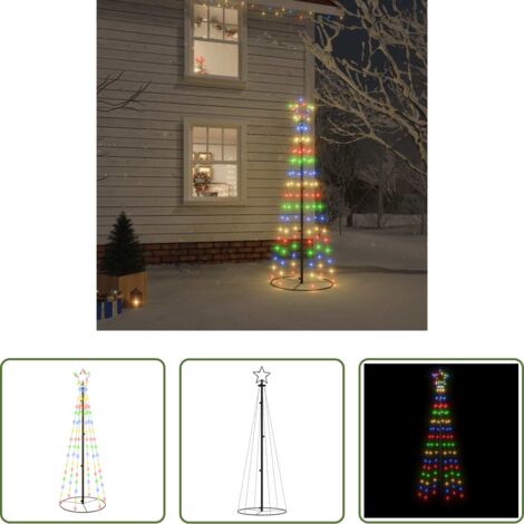 vidaXL Árbol cono -  Árbol de Navidad cónico 108 LED de colores 70x180 cm