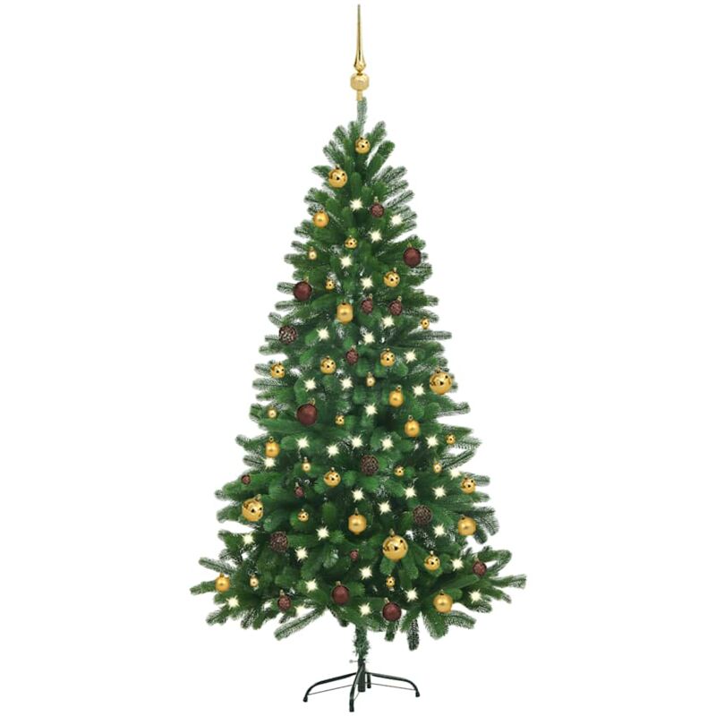 

Árbol de Navidad artificial con LED y bola verde 180 cm - Vidaxl