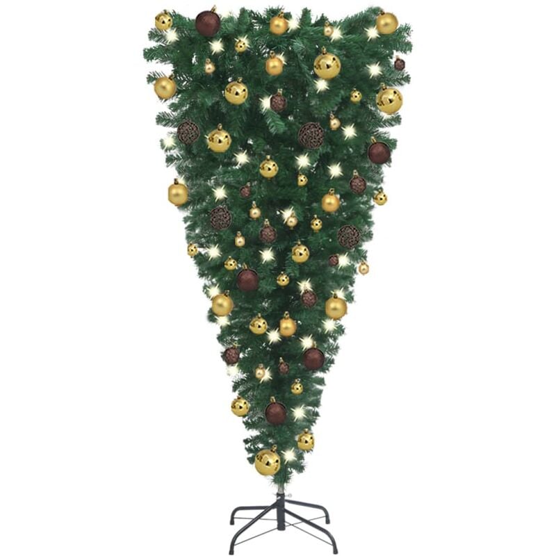 

Arbol de Navidad artificial invertido con LEDs y bolas 120 cm - Vidaxl