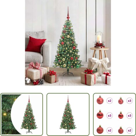 vidaXL Árbol de Navidad con 150 LED -  Árbol de Navidad con 150 LED con soporte Verde 120 cm PVC
