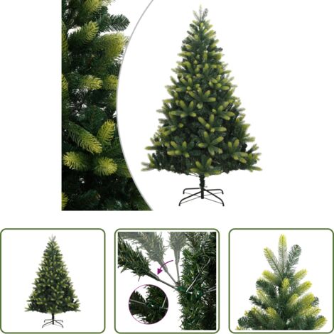 vidaXL Árbol de Navidad con soporte -  Árbol de Navidad artificial con bisagras y soporte 180 cm