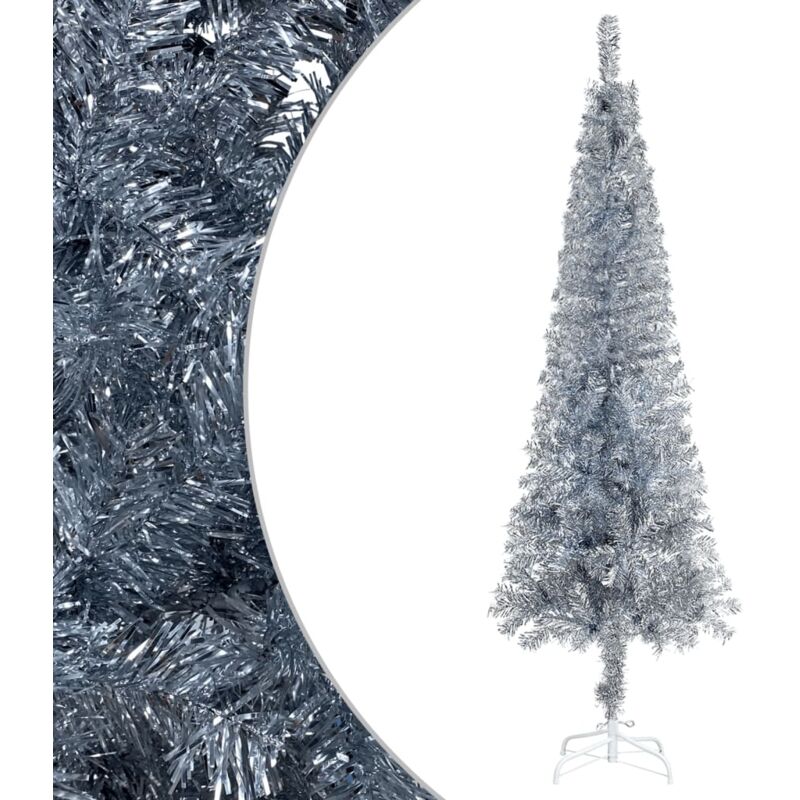 

Árbol de Navidad delgado plateado 180 cm - Vidaxl