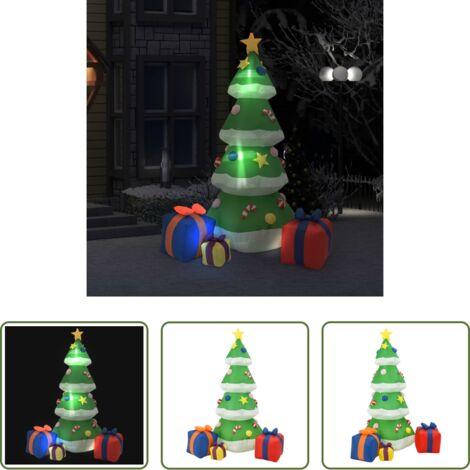 vidaXL Árbol de Navidad exterior -  Adornos de Navidad de inflables LED interior y exterior 240 cm