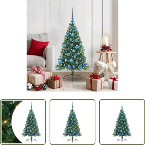 vidaXL Árbol de Navidad exterior -  Árbol de Navidad Artificial Preiluminado Verde 120 cm PVC