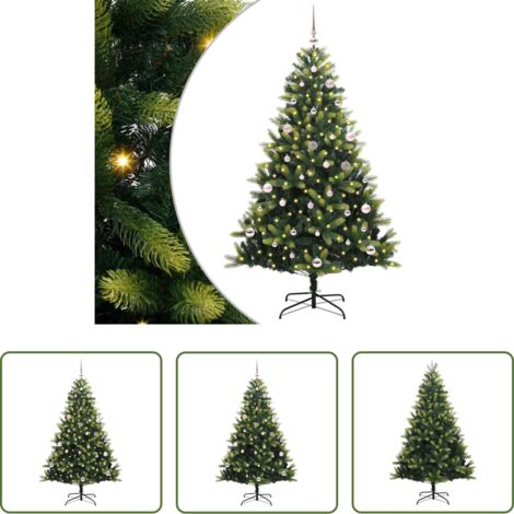 vidaXL Árbol de Navidad plegable -  Árbol de Navidad Artificial Articulado 150 LEDs Verde 150 cm