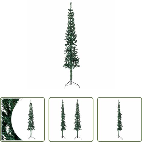 vidaXL Árbol de Navidad realista -  Medio árbol de Navidad artificial con soporte verde 180 cm