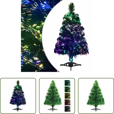vidaXL Árbol de Navidad verde -  Árbol de Navidad artificial fibra óptica verde 64 cm