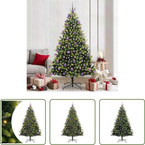 vidaXL Árbol plegable -  Árbol de Navidad Artificial Plegable 300 LEDs Verde 210 cm