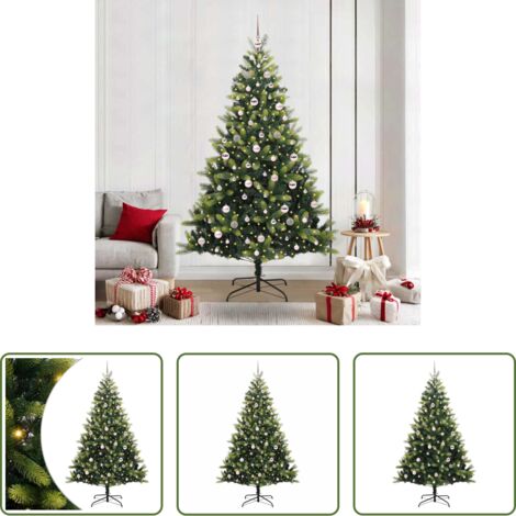 vidaXL Árbol plegable -  Árbol de Navidad Artificial Plegable 300 LEDs Verde 210 cm