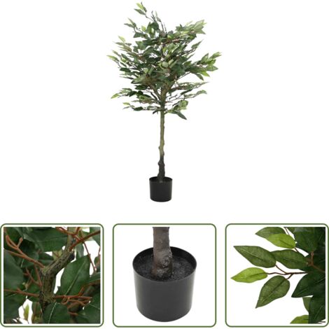 vidaXL Árbol verde -  Árbol ficus artificial 480 hojas verde 130 cm