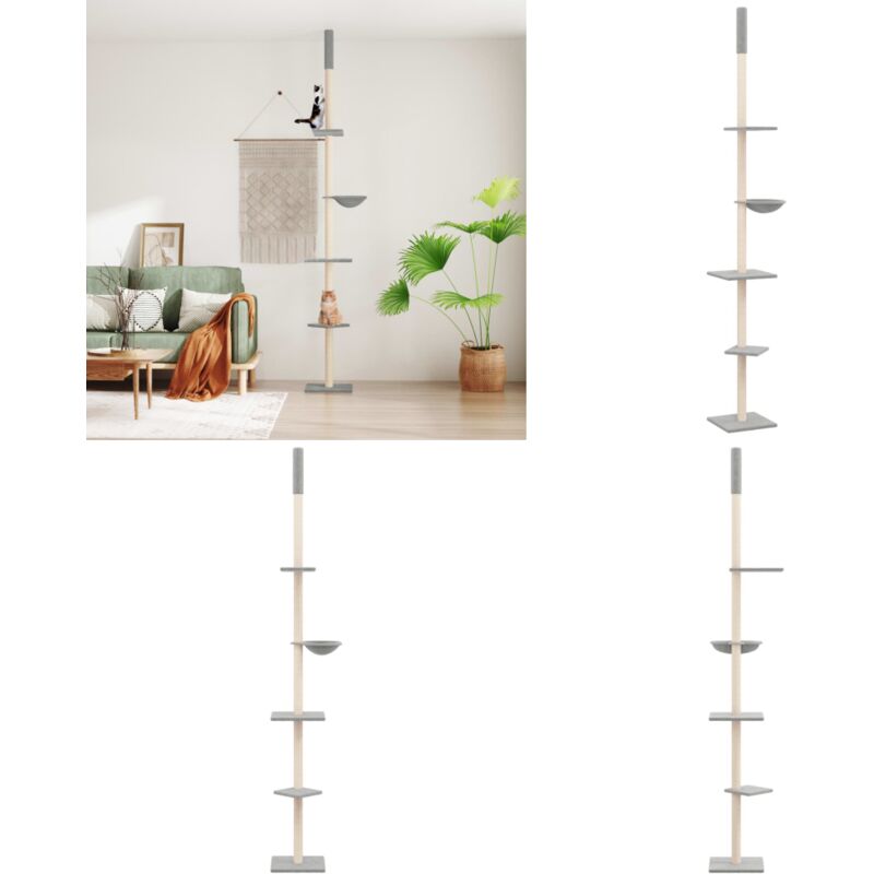 Vidaxl - Arbre à chat du sol au plafond Gris clair 263,5-289,5 cm