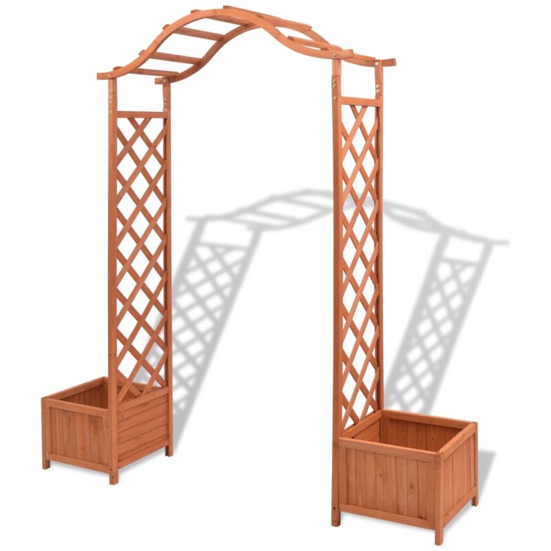 Arche pour rosiers avec jardinières Treillis 180x40x205 cm