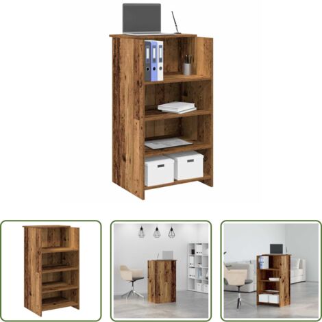 vidaXL Archiviazione -  Banco Reception Legno Antico 55x50x103,5 cm Legno Multistrato