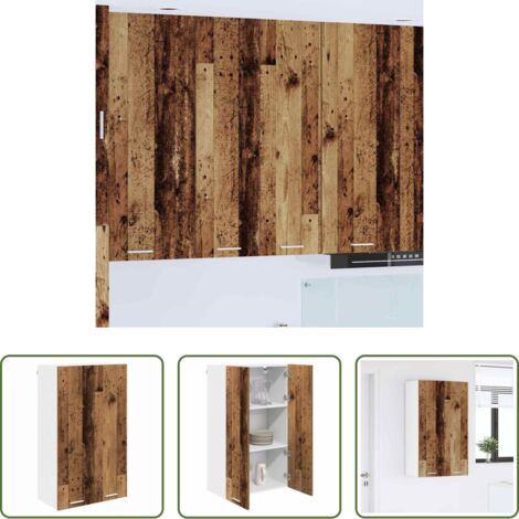vidaXL Archiviazione cucina -  Armadio pensile con porta Legno vecchio 60 x 31 x 100 cm