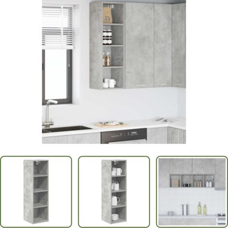 vidaXL Archiviazione cucina -  Armadio pensile Grigio cemento 30 x 29,5 x 100 cm