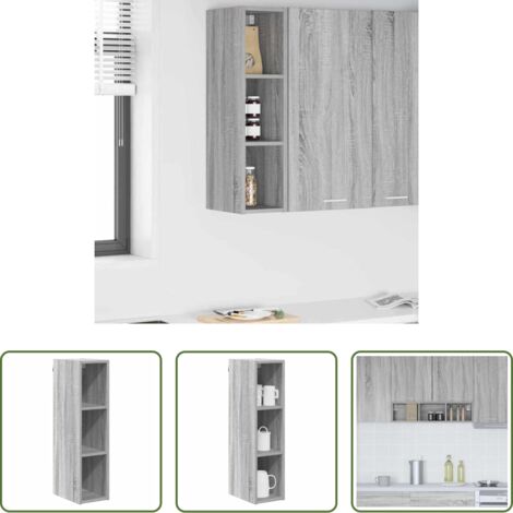 vidaXL Archiviazione cucina -  Armadio pensile Grigio Sonoma 20 x 29,5 x 80 cm