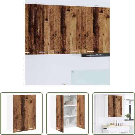 vidaXL Archiviazione cucina -  Armadio pensile Legno vecchio 60 x 31 x 80 cm Legno multistrato