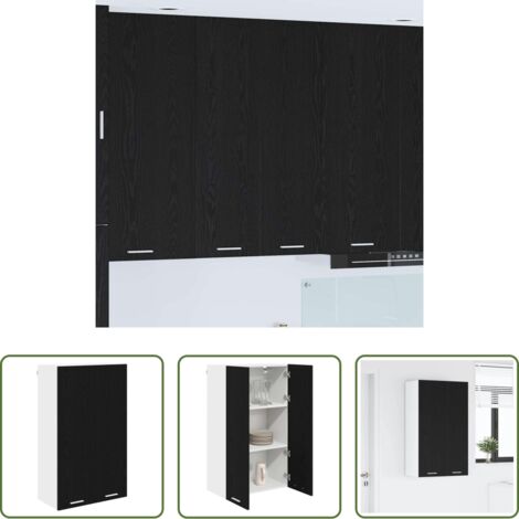 vidaXL Archiviazione cucina -  Armadio pensile Rovere Nero 60 x 31 x 100 cm Legno multistrato