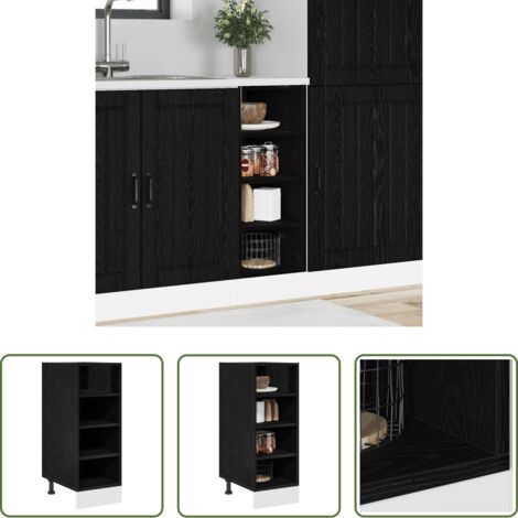 vidaXL Archiviazione cucina -  Base per Cucina con lo scaffale Rovere nero 30 x 44,5 x 81,5 cm
