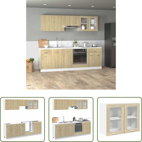 vidaXL Archiviazione cucina -  Set Mobili da Cucina 8pz “Lyon” Rovere Sonoma in Truciolato