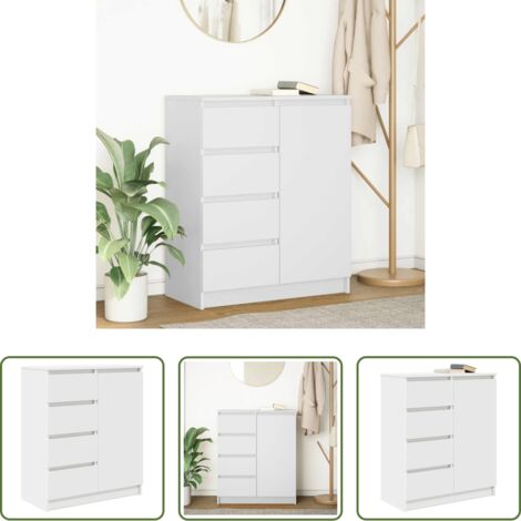 vidaXL Archiviazione in soggiorno -  Credenza con Cassetti Bianco 71x35x84 cm in Legno Multistrato