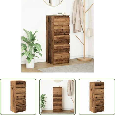 vidaXL Archiviazione in soggiorno -  Credenza con Cassetti Legno Antico 37,5x35x99 cm in Truciolato
