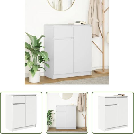 vidaXL Archiviazione in soggiorno -  Credenza con Cassetto Bianco 71x35x84 cm in Legno Multistrato
