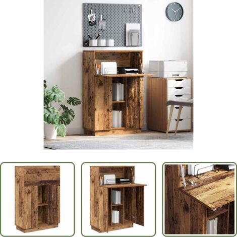 vidaXL Archiviazione in ufficio -  Scrivania con lo scaffale Legno vecchio 71,5 x 31,5 x 106,5 cm