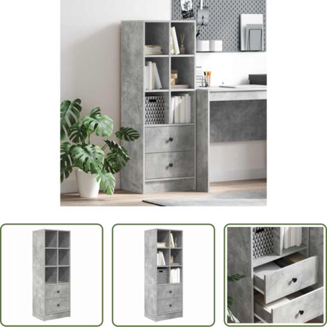 vidaXL Archiviazione interna -  Credenza con cassetto Grigio cemento 45,5 x 34 x 127 cm