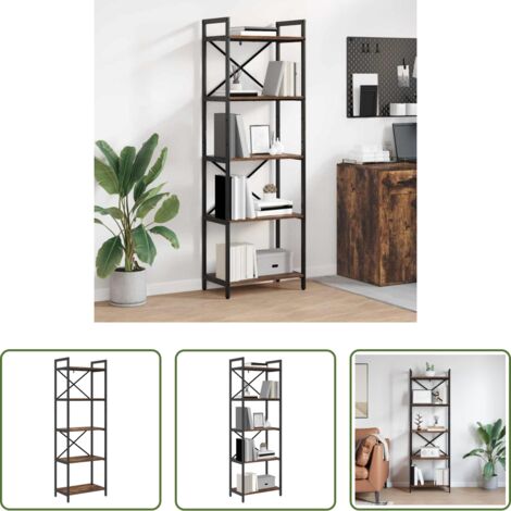vidaXL Archiviazione libri -  Libreria Rovere fumé 56 x 34 x 171 cm Legno multistrato