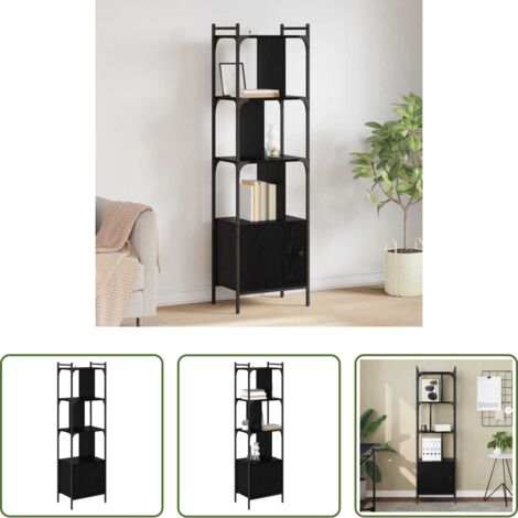 vidaXL Archiviazione libri -  Libreria Rovere Nero 44,5 x 30 x 154,5 cm Legno multistrato