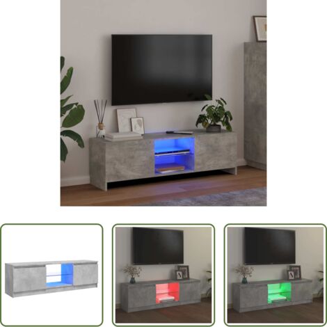 vidaXL Archiviazione -  Mobile Porta TV con Luci LED Grigio Cemento 120x30x36 cm