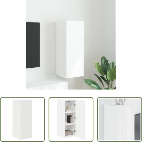 vidaXL Archiviazione -  Mobile TV da parete Bianco 30 x 31 x 80 cm Legno multistrato