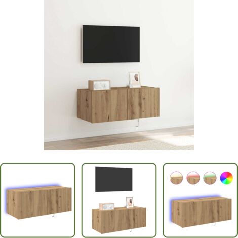 vidaXL Archiviazione -  Mobile TV da parete Rovere artigianale 80 x 35 x 31 cm