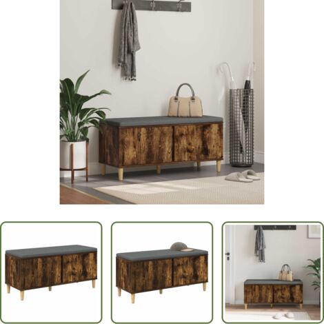 vidaXL Archiviazione -  Panca per ingresso Quercia Affumicata 100 x 38 x 46 cm